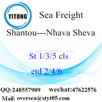 Consolidación de LCL de Shantou Port a Nhava Sheva